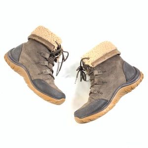 Patagonia womens fleece/suede boots brown sz 7